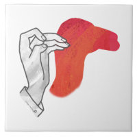 Hand Silhouette Camel Red