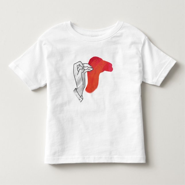 Hand Silhouette Camel Red Kleinkind T-shirt (Vorderseite)