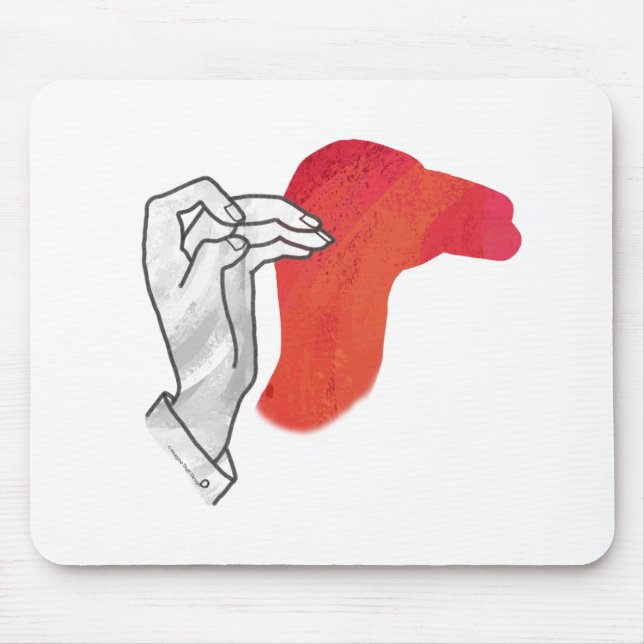 Hand Silhouette Camel Red Mousepad (Vorne)