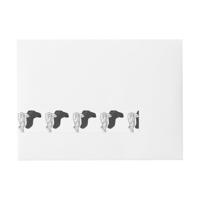 Hand Silhouette Camel Rundum-Adressaufkleber (Vorderseite)