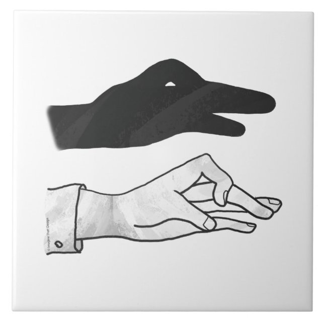 Hand-Silhouette-Duck Fliese (Vorderseite)