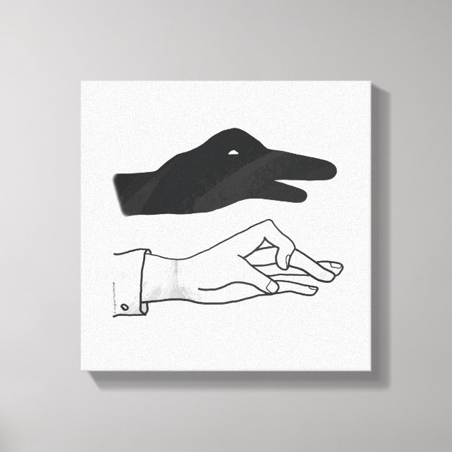 Hand-Silhouette-Duck Leinwanddruck (Vorderseite)