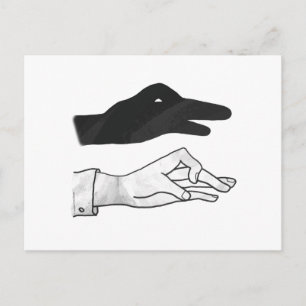 Hand-Silhouette-Duck Postkarte