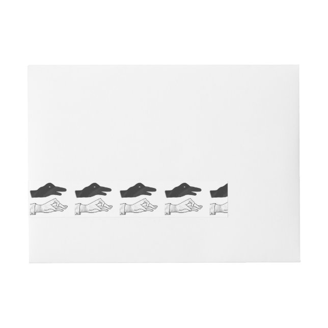 Hand-Silhouette-Duck Rundum-Adressaufkleber (Vorderseite)