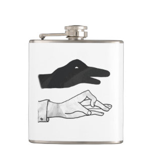 Hand Silhouette Ente Flachmann
