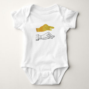 Hand-Silhouette-Ente Gelb Baby Strampler