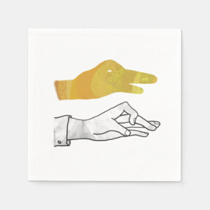 Hand Silhouette Ente Gelb Serviette
