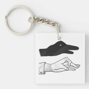 Hand Silhouette Ente Schlüsselanhänger