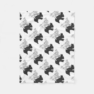 Hand-Silhouette-Hase Fleecedecke