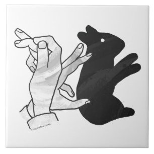 Hand-Silhouette-Hase Fliese