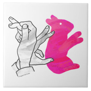 Hand-Silhouette-Hase Pink Fliese