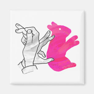Hand-Silhouette-Hase Pink Magnet