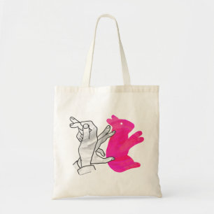 Hand-Silhouette-Hase Pink Tragetasche