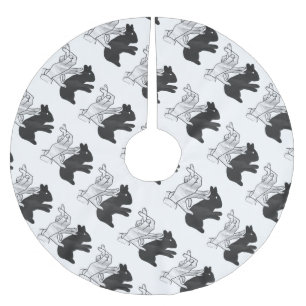 Hand-Silhouette-Hase Polyester Weihnachtsbaumdecke