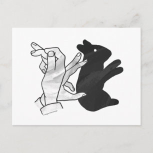 Hand-Silhouette-Hase Postkarte