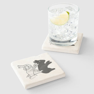Hand-Silhouette-Hase Steinuntersetzer