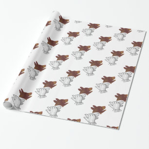 Hand Silhouette Hund Brown Geschenkpapier