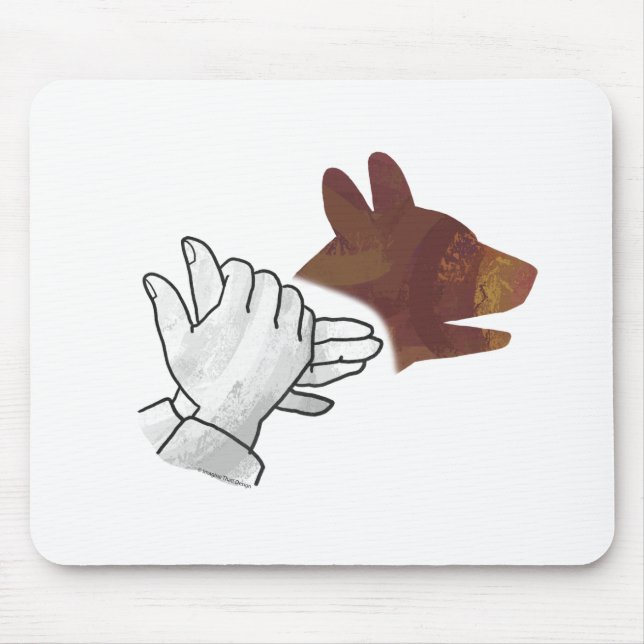 Hand Silhouette Hund Brown Mousepad (Vorne)