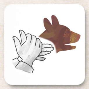 Hand Silhouette Hund Brown Untersetzer