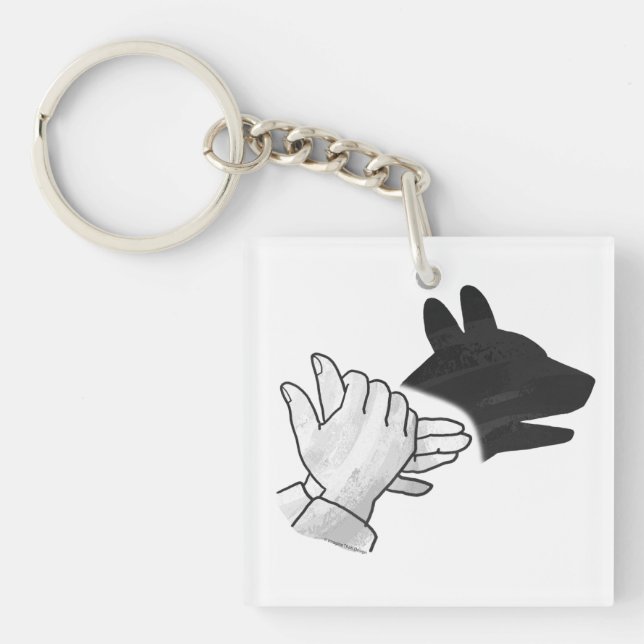 Hand-Silhouette-Schwarzhund Schlüsselanhänger (Vorderseite)