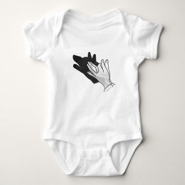 Hand Silhouette Wolf Baby Strampler (Vorderseite)