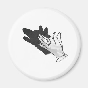 Hand Silhouette Wolf Magnet