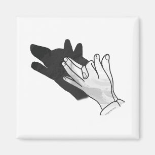 Hand Silhouette Wolf Magnet