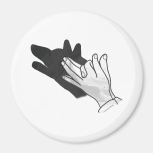 Hand Silhouette Wolf Magnet
