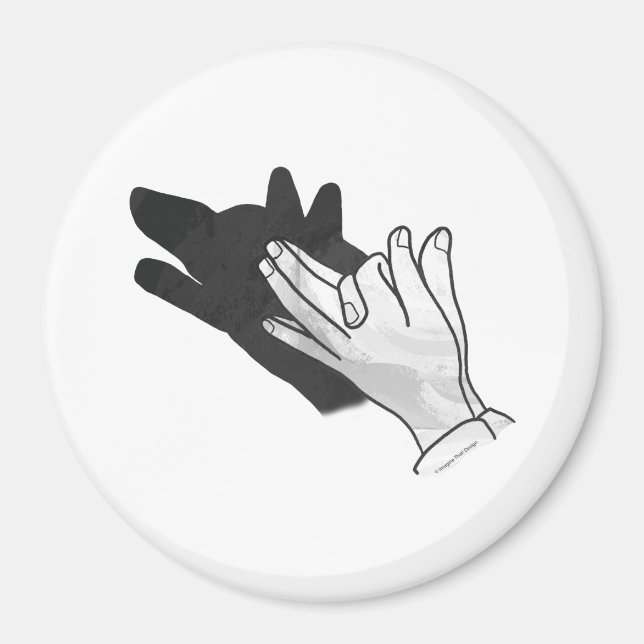 Hand Silhouette Wolf Magnet (Vorne)