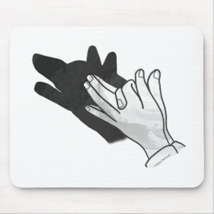 Hand Silhouette Wolf Mousepad