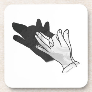 Hand Silhouette Wolf Untersetzer