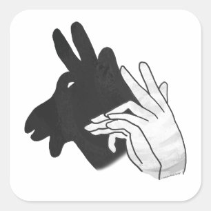 Hand Silhouette Ziegenbock Quadratischer Aufkleber