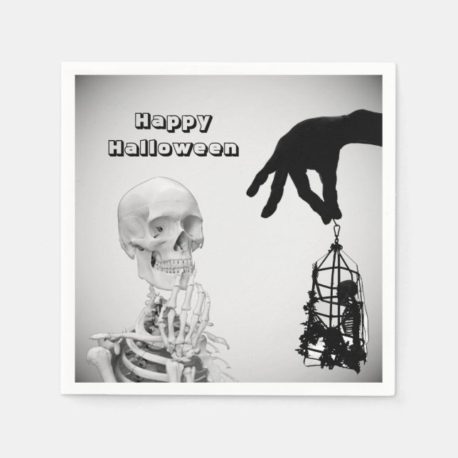 Hand Skeleton Halloween Paper Napkin Serviette (Vorderseite)