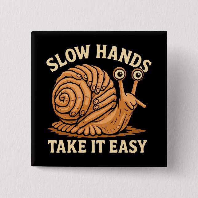 Hand Snail Art Handmade Snail Style Button (Vorderseite)