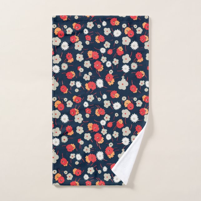 HAND TOWEL : JAPANISCHE FLORALLE WOODBLOCK DRUCKEN HANDTUCH (Handtuch)