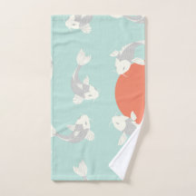 HAND TOWEL : JAPANISCHE STIL KOI FISH DESIGN