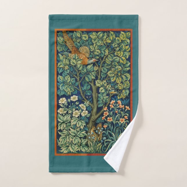 HAND TOWEL : WILLIAM MORRIS : PHEASANT DESIGN HANDTUCH (Handtuch)