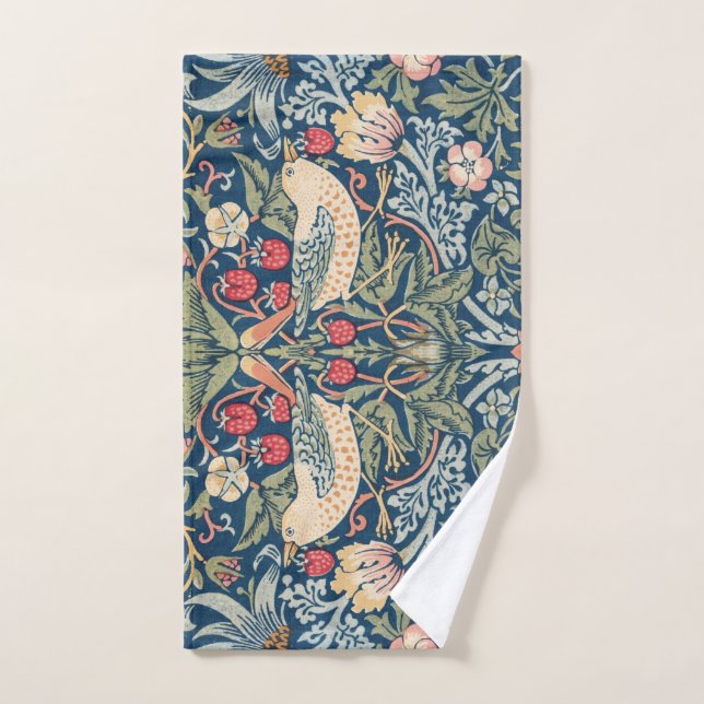 HAND TOWEL : WILLIAM MORRIS : STRAWBERRY THIEVES HANDTUCH (Handtuch)