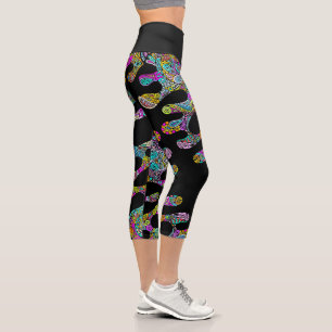 Hand- und digital gemaltes Muster Art 28 Capri Leggings