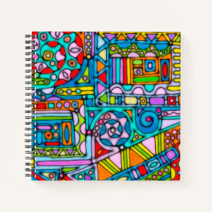 Hand- und digital gemaltes Muster Art 53 Notizbuch