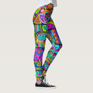 Hand- und digital gemaltes Muster Art 5 Leggings