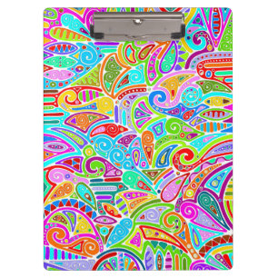 Hand- und digital gemaltes Muster Art 7 Klemmbrett