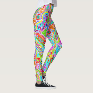 Hand- und digital gemaltes Muster Art 7 Leggings