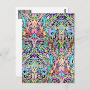 Hand und digital gestrichen Muster Art 10 Postkarte