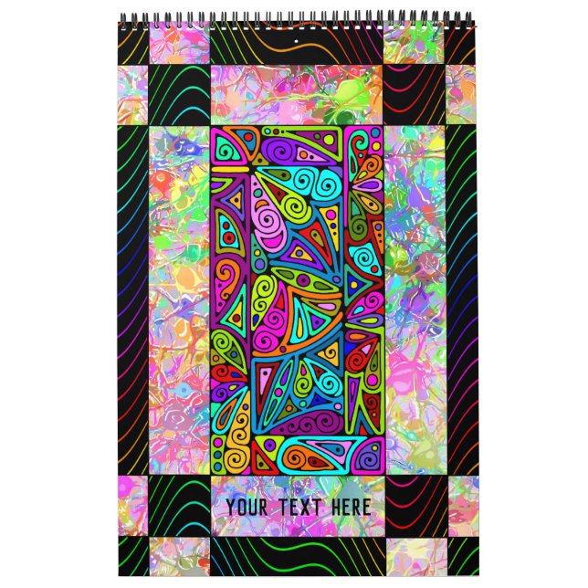 Hand und digital gestrichen Muster Art 1 - DIY Kalender (Titelbild)