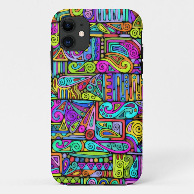 Hand und digital gestrichen Muster Art 5 Case-Mate iPhone Hülle (Rückseite)