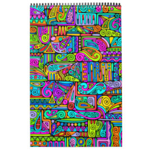 Hand und digital gestrichen Muster Art 5 Kalender