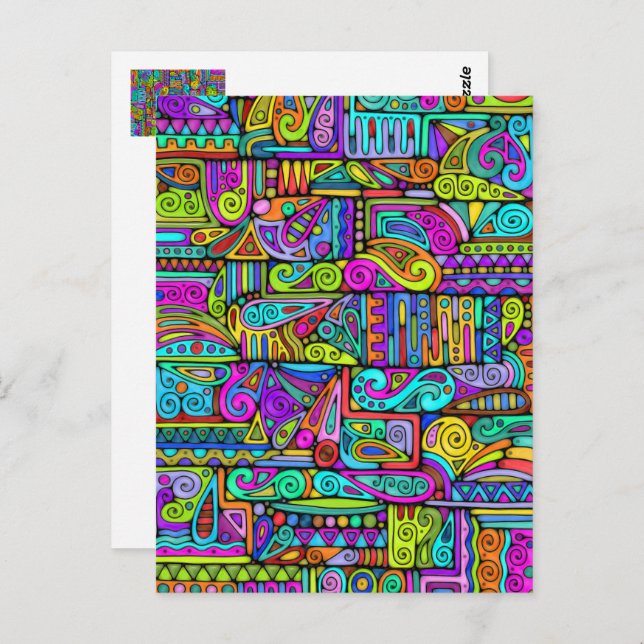 Hand und digital gestrichen Muster Art 5 Postkarte (Vorne/Hinten)