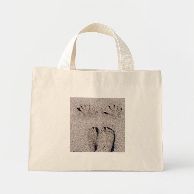 Hand- und Feendrucke in Florida-Sand Mini Stoffbeutel (Vorne)