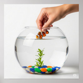 Hand- und Fischschüssel Grafik Poster